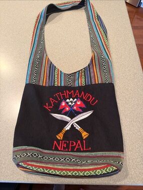 Kathmandu Nepal Embroidered  Crossbody Bag